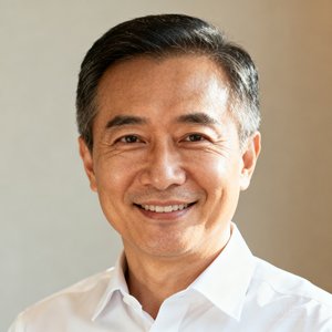 制造业客户代表王先生，中年男性，穿着商务衬衫，面带微笑的正面半身照